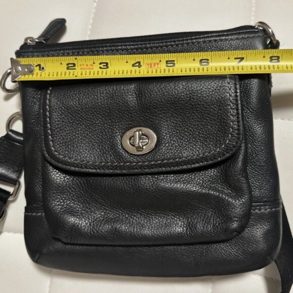 Coach Park Leather Swingpack F49170 Black Crossbody Purse - Picture 4 of 7